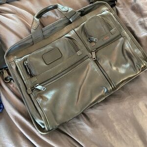 Tumi Alpha T-Pass Laptop Slim Leather Briefcase